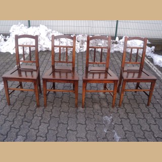 4 sedie in massello di legno duro restaurate sedie molto solide epoca primi 900